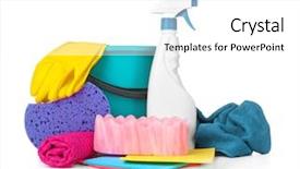  Presentation with car cleaning - Colorful PPT theme enhanced with car cleaning supplies on white backdrop and a  colored foreground