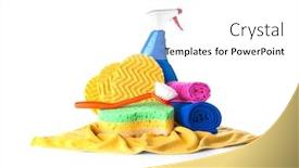  Presentation with car cleaning - Slides featuring car cleaning supplies on white background background and a white colored foreground