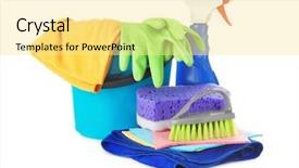  Presentation with car cleaning - PPT layouts having car cleaning tools isolated background and a blonde colored foreground