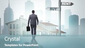  Presentation with crossroads - Presentation theme consisting of car comparison - businessman at crossroads betweem buying background and a  colored foreground