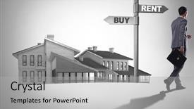  Presentation with crossroads - Audience pleasing slide deck consisting of car comparison - businessman at crossroads betweem buying backdrop and a  colored foreground