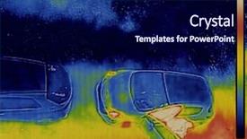  Presentation with parking lot - Cool new PPT theme with car comparison - thermal imaging surveillance from parking backdrop and a navy blue colored foreground