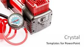  Presentation with compressor - PPT layouts consisting of car-compressor-isolated-on-white background and a white colored foreground