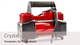  Presentation with compressor - Colorful slide set enhanced with car-compressor-isolated-on-white backdrop and a soft green colored foreground