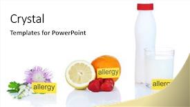  Presentation with food white - PPT theme consisting of car cordon - allergenic food isolated on white background and a  colored foreground