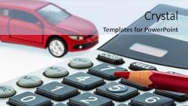  Presentation with cost - PPT theme featuring car costs are not paid background and a light blue colored foreground