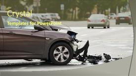 Presentation with street accident - Presentation enhanced with car-crash-accident-collision background and a tawny brown colored foreground