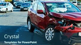  Presentation with street accident - PPT layouts with car-crash-accident-on-street background and a ocean colored foreground