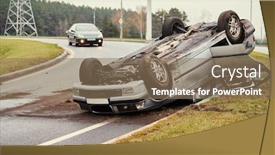  Presentation with street accident - Amazing presentation theme having car-crash-accident-on-street backdrop and a coral colored foreground