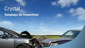 Presentation with street accident - Presentation theme featuring car-crash-accident-on-street background and a ocean colored foreground