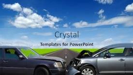  Presentation with road accident - Slide set featuring car-crash-accident background and a light blue colored foreground