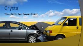  Presentation with road accident - Audience pleasing slides consisting of car-crash-accident backdrop and a light blue colored foreground