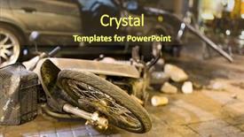  Presentation with collision - Presentation design with car crash collision accident background and a tawny brown colored foreground