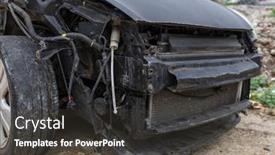  Presentation with old car - PPT layouts featuring car-crash-of-the-old background and a dark gray colored foreground