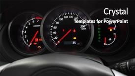  Presentation with ranning car on rroad - Beautiful presentation theme featuring car dashboard closeup with glowing backdrop and a black colored foreground