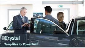  Presentation with car dealer - PPT theme enhanced with exaplining a car's features background and a tawny brown colored foreground