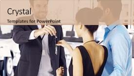  Presentation with car dealer - Colorful PPT layouts enhanced with car dealer handing over ignition backdrop and a coral colored foreground