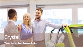  Presentation with car business - Theme consisting of car dealer in auto show background and a coral colored foreground