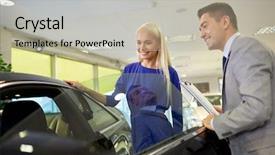  Presentation with car dealer - Theme featuring car dealer in auto show background and a  colored foreground
