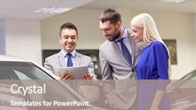  Presentation with car dealer - Audience pleasing slides consisting of car dealer in auto show backdrop and a gray colored foreground