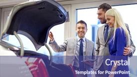  Presentation with car dealer - Amazing presentation having car dealer in auto show backdrop and a  colored foreground