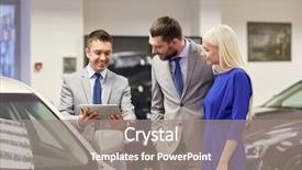  Presentation with car dealer - Audience pleasing theme consisting of car dealer in auto show backdrop and a  colored foreground