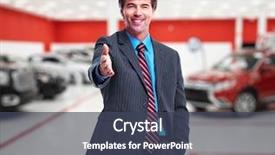  Presentation with car dealer - Cool new PPT layouts with car dealer man auto dealership backdrop and a tawny brown colored foreground