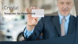  Presentation with car dealer - Audience pleasing presentation design consisting of car-dealer-showing-his-business backdrop and a coral colored foreground