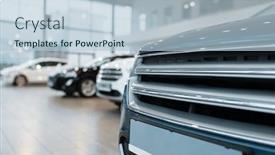  Presentation with dealership - Beautiful slide deck featuring car-dealership-closeup-view backdrop and a light blue colored foreground