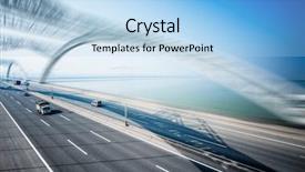  Presentation with sonar blue modern ship radar - Colorful theme enhanced with car delivery - highway and modern bridge backdrop and a light blue colored foreground