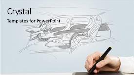  Presentation with car design - Beautiful PPT theme featuring car design - close up of man hands backdrop and a  colored foreground