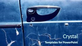  Presentation with car door - Beautiful PPT theme featuring car door backdrop and a ocean colored foreground