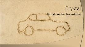  Presentation with sand - Presentation theme featuring car-drawing-in-the-sand background and a lemonade colored foreground