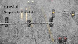  Presentation with winter driving - PPT theme featuring car drift - driving on snow and snowy background and a light gray colored foreground