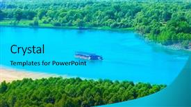  Presentation with ship yard transport - Slide set consisting of car drift - river motor ship is drifting background and a  colored foreground