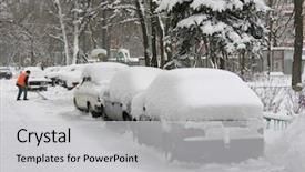  Presentation with car drift - Slide set featuring car drift - russian winter background and a light gray colored foreground