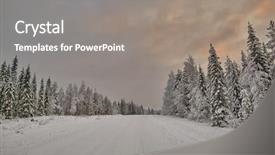  Presentation with blizzard - Slides with car drift - scenic warm-colored sunset over finnish background and a gray colored foreground