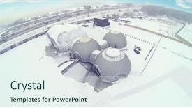  Presentation with car drift - Amazing PPT theme having car drift - semicircular hangar for helicopters backdrop and a  colored foreground