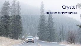  Presentation with car drift - Presentation theme enhanced with car drift - winter cold weather vehicle icy background and a sky blue colored foreground