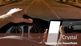  Presentation with cell - PPT theme enhanced with car-driver-using-cell-phone background and a tawny brown colored foreground