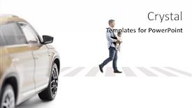  Presentation with car carrier - PPT layouts with car-driving-and-a-father background and a white colored foreground