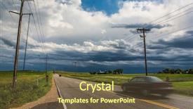  Presentation with rain clouds - Amazing slide deck having car driving down country road backdrop and a tawny brown colored foreground