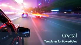  Presentation with driving - Cool new slide deck with car driving fast backdrop and a ocean colored foreground