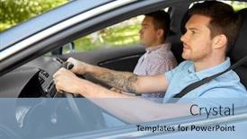  Presentation with carpooling - Amazing theme having car driving lesson and carpooling backdrop and a light blue colored foreground