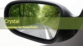  Presentation with forest road green - Amazing theme having car driving mirror view green backdrop and a tawny brown colored foreground