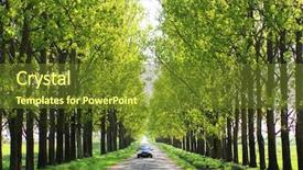  Presentation with driving road - Slides consisting of car driving on an empty background and a tawny brown colored foreground