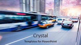  Presentation with connected car - Cool new slide set with car driving on freeway backdrop and a light blue colored foreground