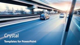  Presentation with connected car - Colorful presentation design enhanced with car driving on freeway backdrop and a teal colored foreground