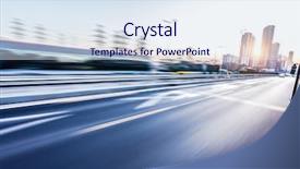  Presentation with connected car - Presentation consisting of car driving on freeway background and a sky blue colored foreground