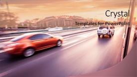 Presentation with freeway - Audience pleasing presentation design consisting of car driving on freeway backdrop and a coral colored foreground